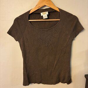 Chocolate Brown Fitted Top from Talbots